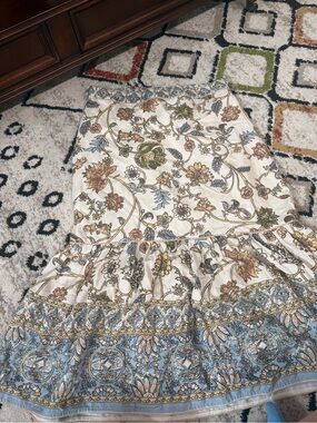 House of Harlow 1960 Floral Print Skirt in Blue, Yellow, Cream